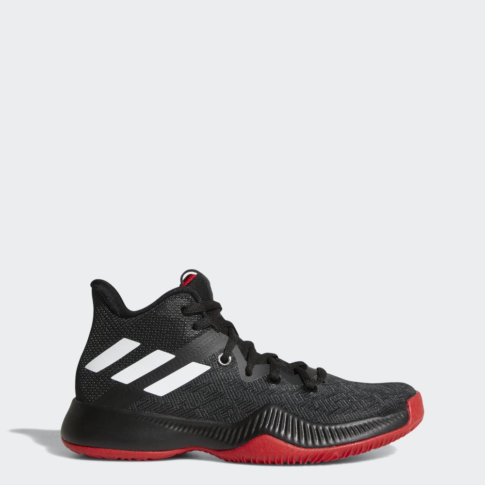 Adidas Mad Bounce - παπουτσια μπασκετ για αγορια - Μαυρα/Ασπρα/Βαθυ Κοκκινα,Μέγεθος: EU 27 – 39 1/3